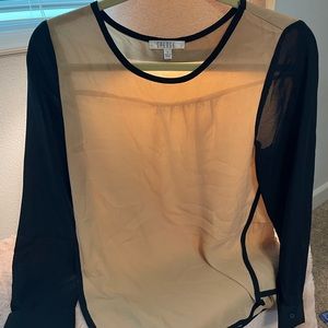 Black and Tan Chiffon Shirt